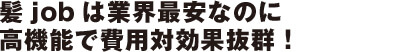 髪jobは業界最安なのに高機能で費用対効果抜群!